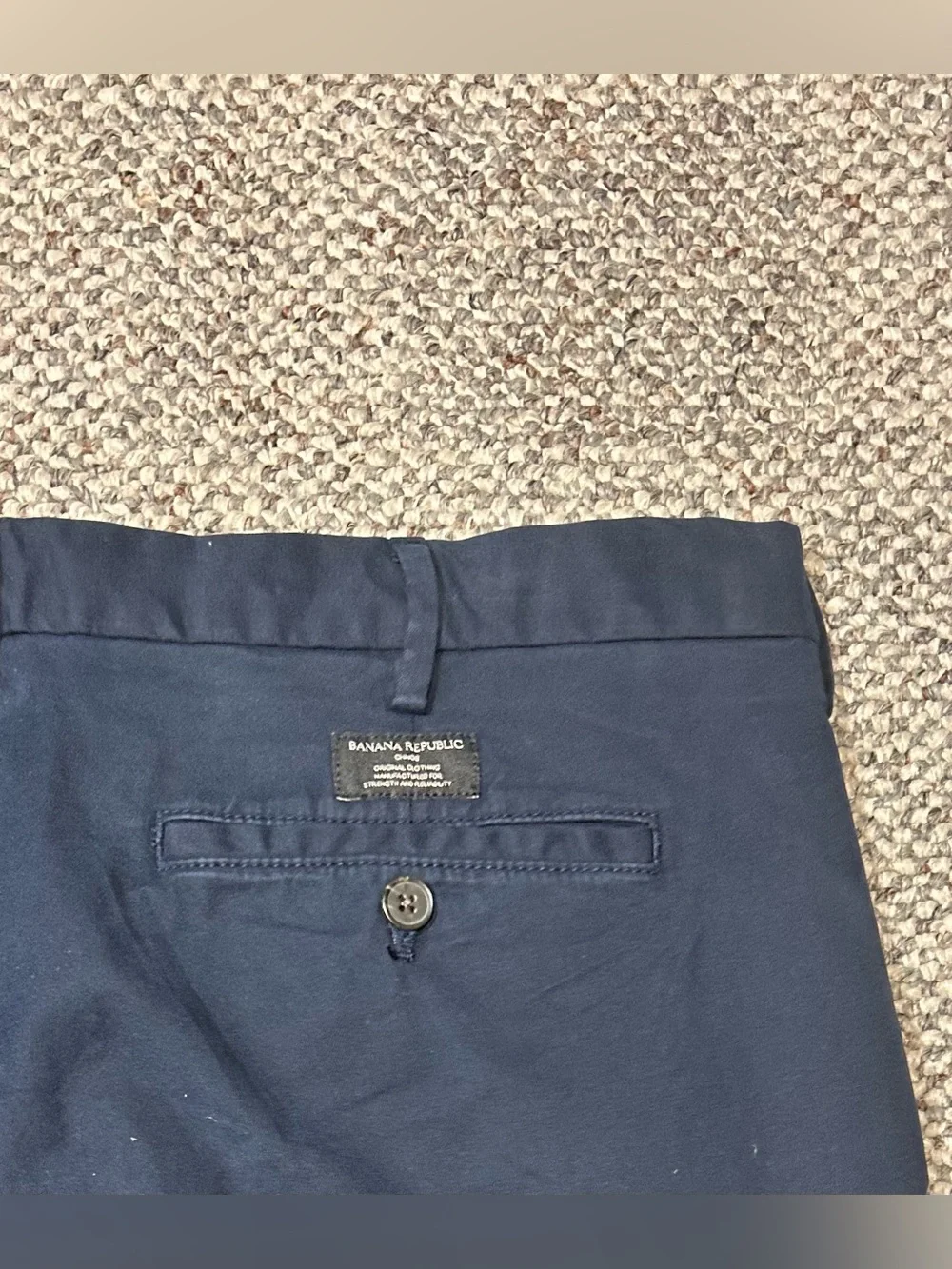 Banana Republic Mens Lived In Chino Slim Fit Pants 38x30 Flat Front Blue Slacks